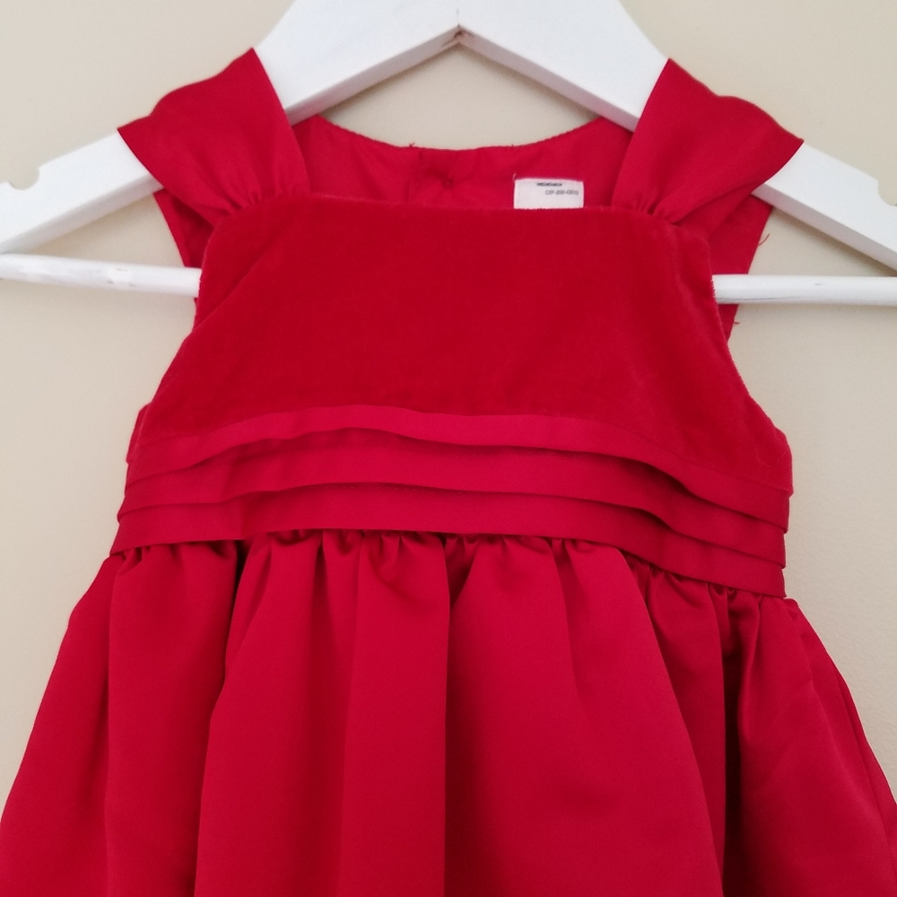 Carters red velvet holiday dress 12 mos